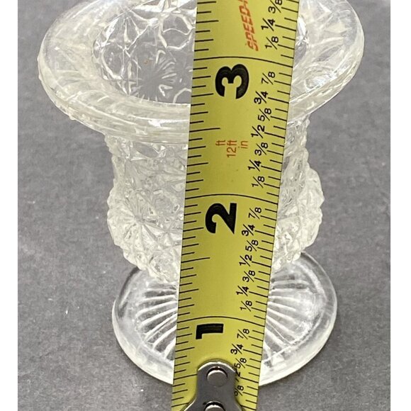 Vintage Fenton Daisy & Button Toothpick Holder Pressed Clear Glass Mid Century - Picture 9 of 9